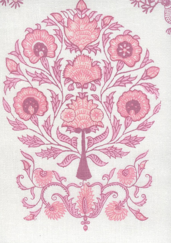 Pinks on White Linen Wallcoverings | Home Couture
