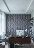Pippy's Peacock Wallcovering - Dark Blue - office room setting