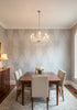 Pippy's Peacock Wallcovering - Silver - dining room room setting