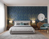 Pippy's Peacock Wallcovering - Silver Room Setting - bedroom room setting