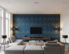 Pippy's Peacock Wallcovering - Silver Room Setting - living room room setting