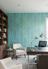 Pippy's Peacock Wallcovering - Teal - office room setting