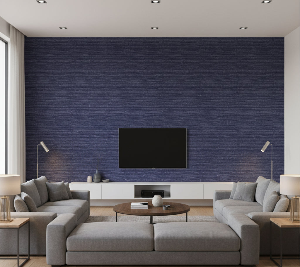 Placido Pleated Grasscloth | Phillipe Romano - living room room setting