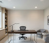Placido Pleated Grasscloth | Phillipe Romano - office room setting