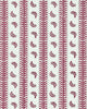 Montclair Stripe, Plum on White Linen