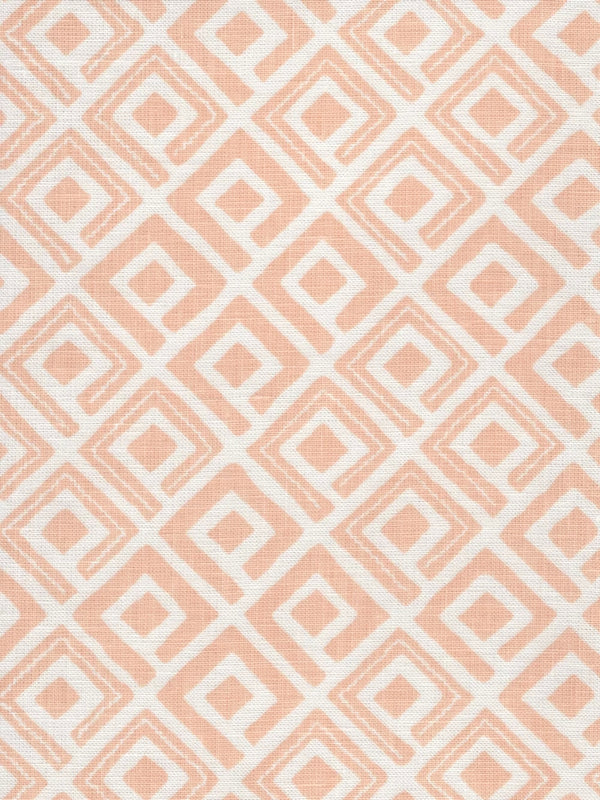Powder Peach on White Linen Wallcoverings | Alan Campbell