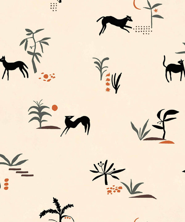 Prehistoric Creatures Beige Wallcovering | Tres Tintas
