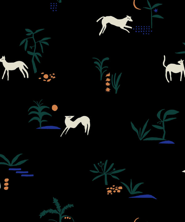 Prehistoric Creatures Black Wallcovering | Tres Tintas