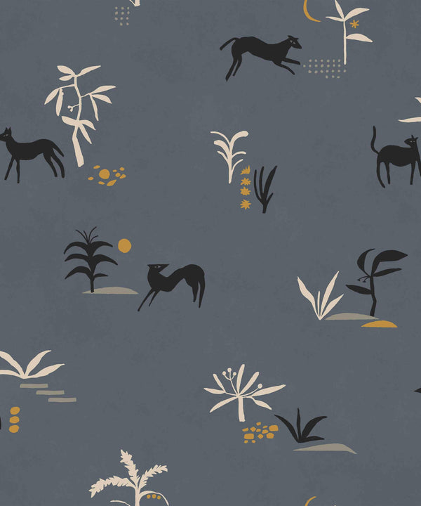 Prehistoric Creatures Blue Wallcovering | Tres Tintas
