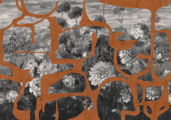 Prehistoric Flowers Tobacco Wallcovering | Tres Tintas