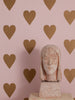 Heart and Soul Large, Gold on Mauve Wallcovering | FallingStar Studio