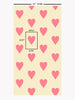 Heart and Soul Large, Pink on Yellow Wallcovering | FallingStar Studio