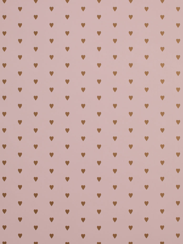Heart and Soul Small, Gold on Mauve Wallcovering | FallingStar Studio