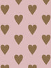 Heart and Soul Large, Gold on Mauve Wallcovering | FallingStar Studio