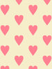 Heart and Soul Large, Pink on Yellow Wallcovering | FallingStar Studio