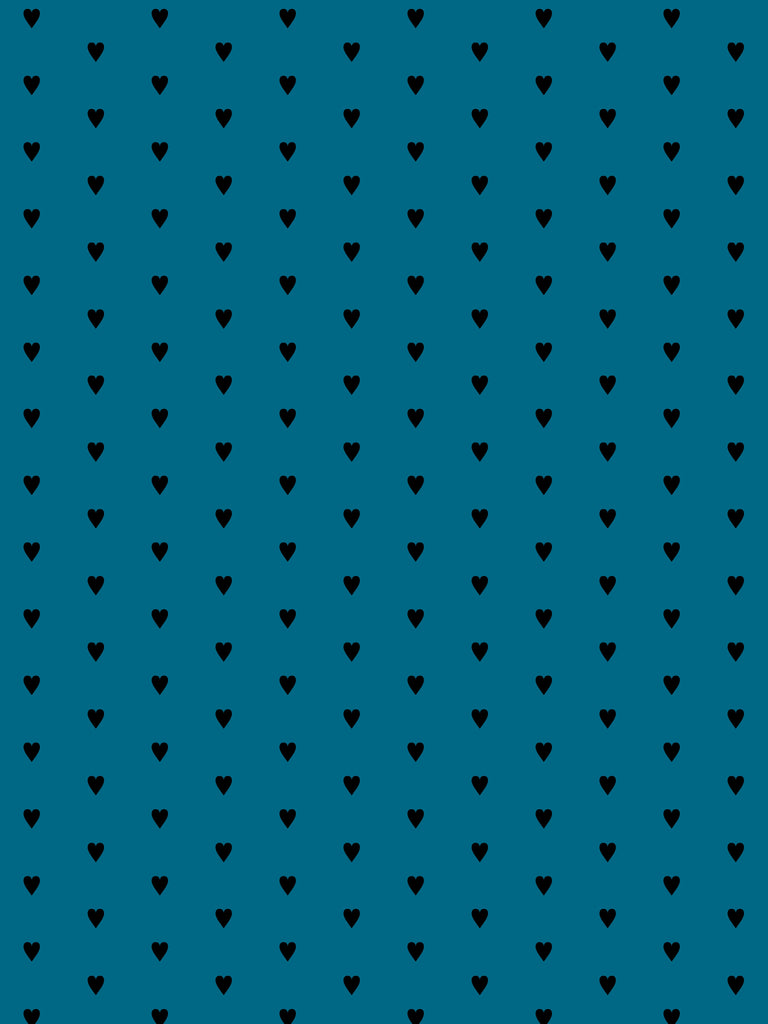 Heart and Soul Small, Black on Blue Wallcovering | FallingStar Studio