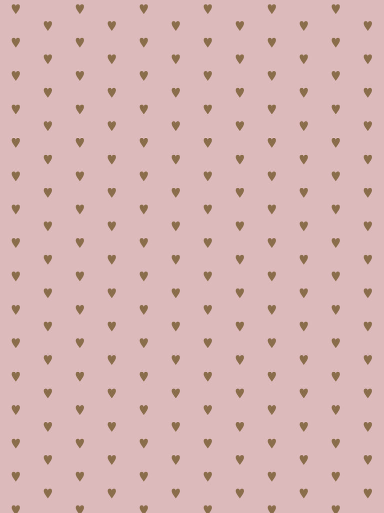 Heart and Soul Small, Gold on Mauve Wallcovering | FallingStar Studio