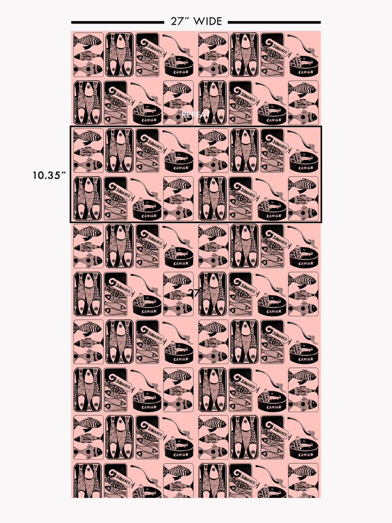 Hors d’Oeuvres Salmon Wallcovering | FallingStar Studio