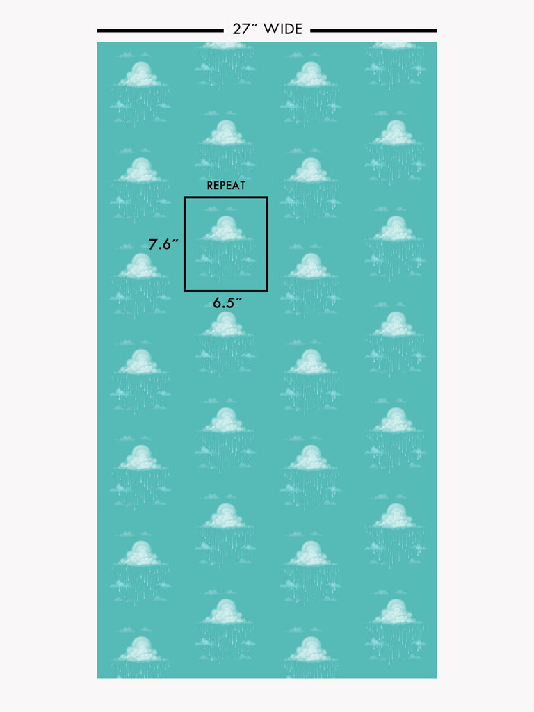 Raindrops Robin Wallcovering | FallingStar Studio