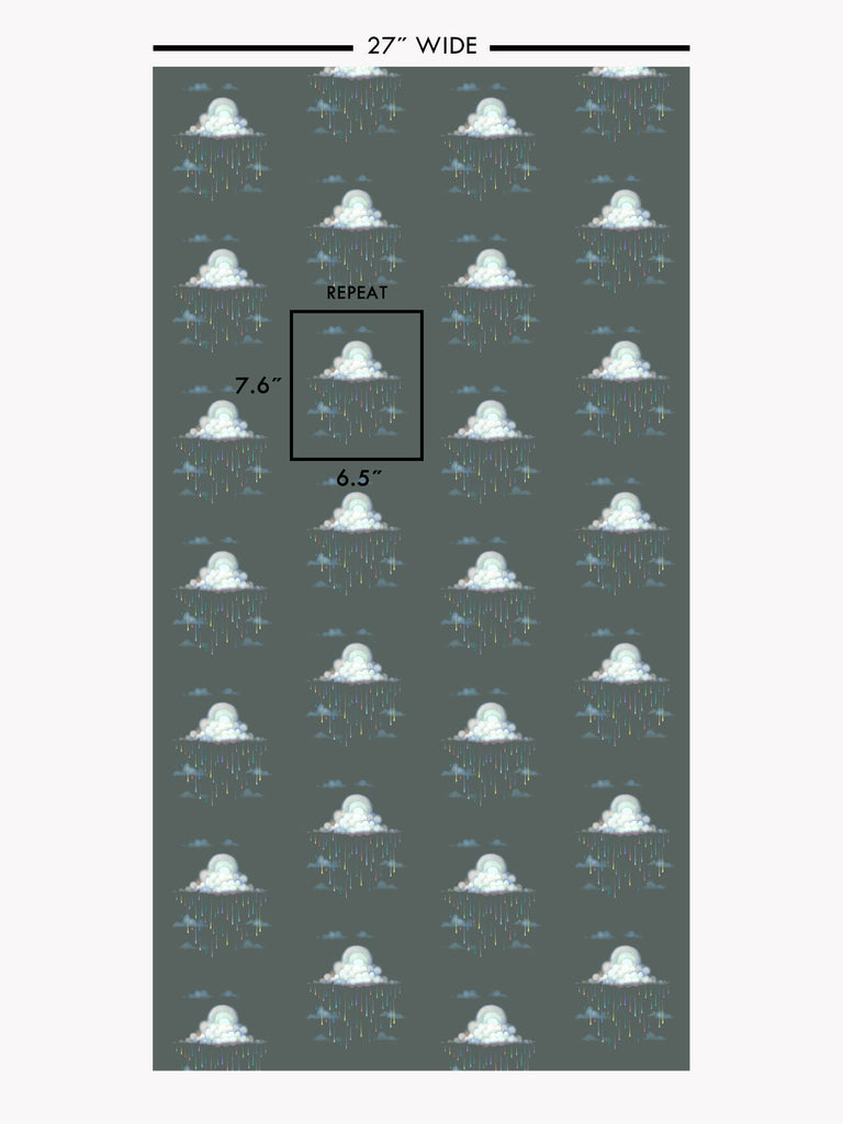 Raindrops Stormy Weather Wallcovering | FallingStar Studio