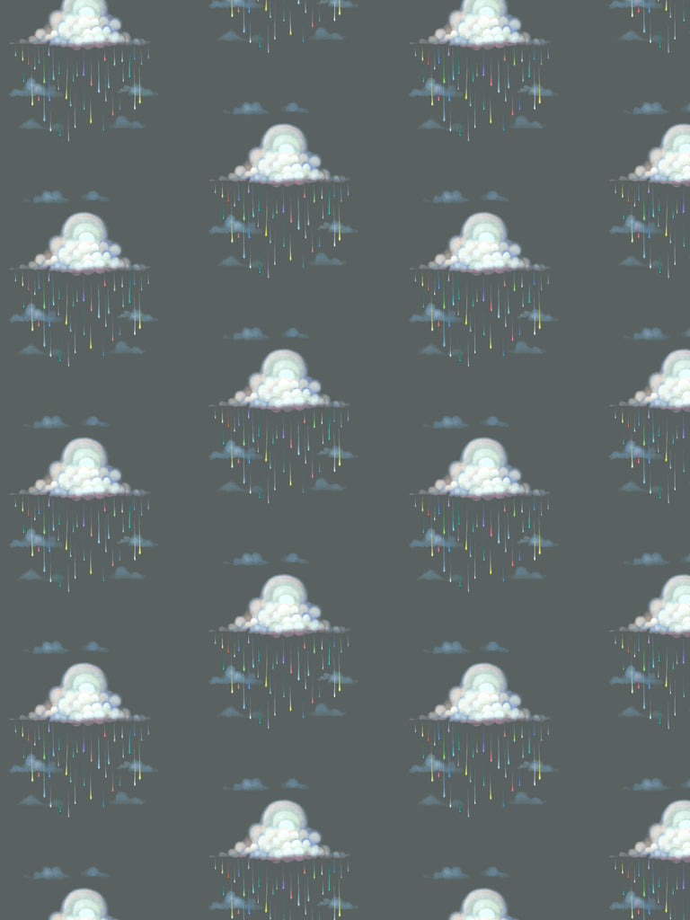 Raindrops Stormy Weather Wallcovering | FallingStar Studio