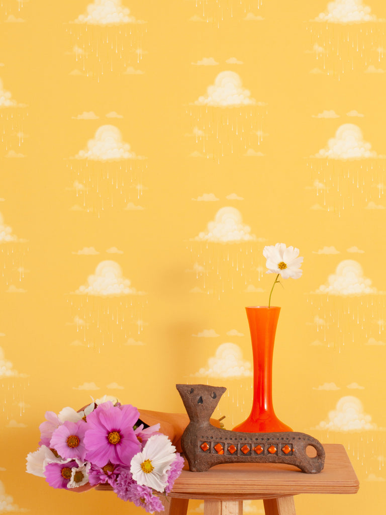 Raindrops Sun Wallcovering | FallingStar Studio