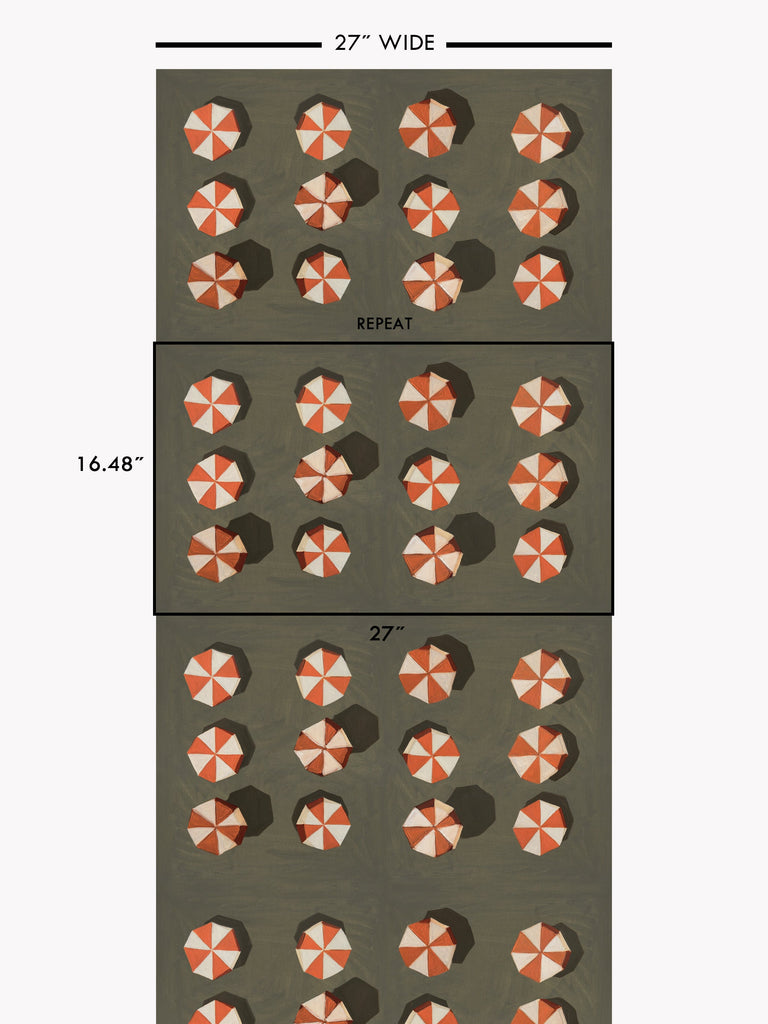 Umbrellas Dusk Wallcovering | FallingStar Studio