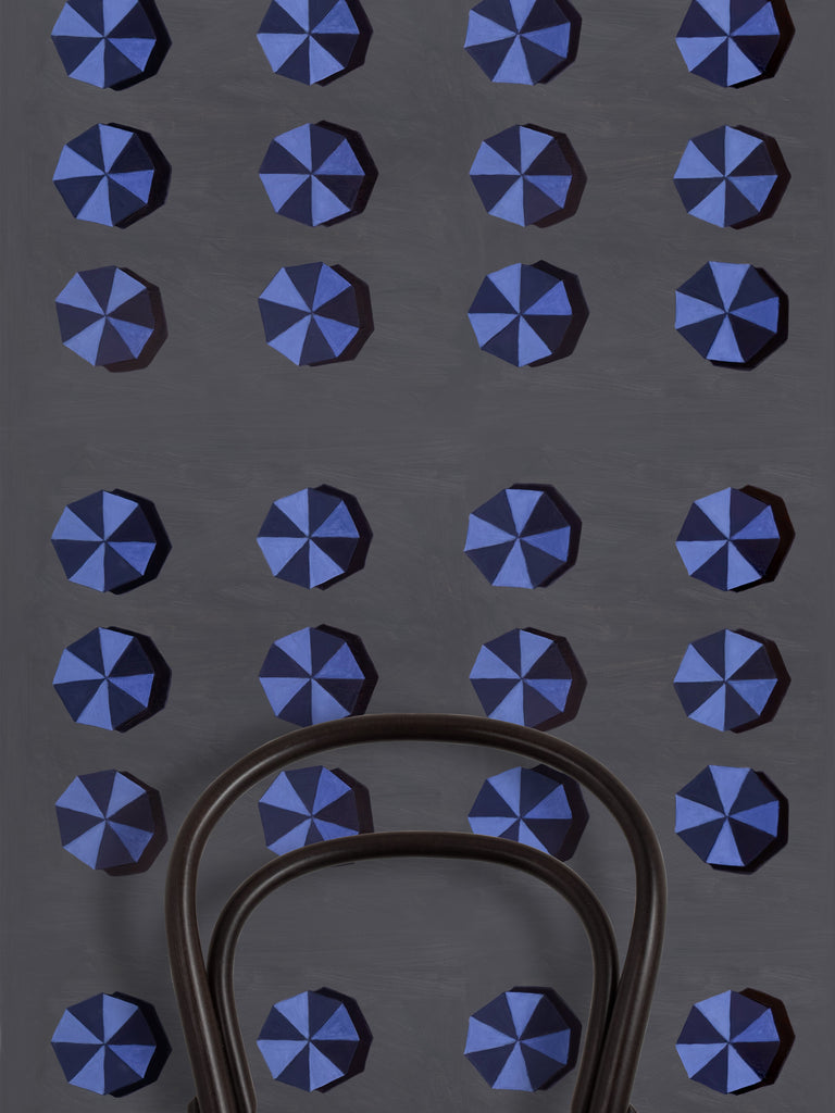 Umbrellas Midnight Wallcovering | FallingStar Studio