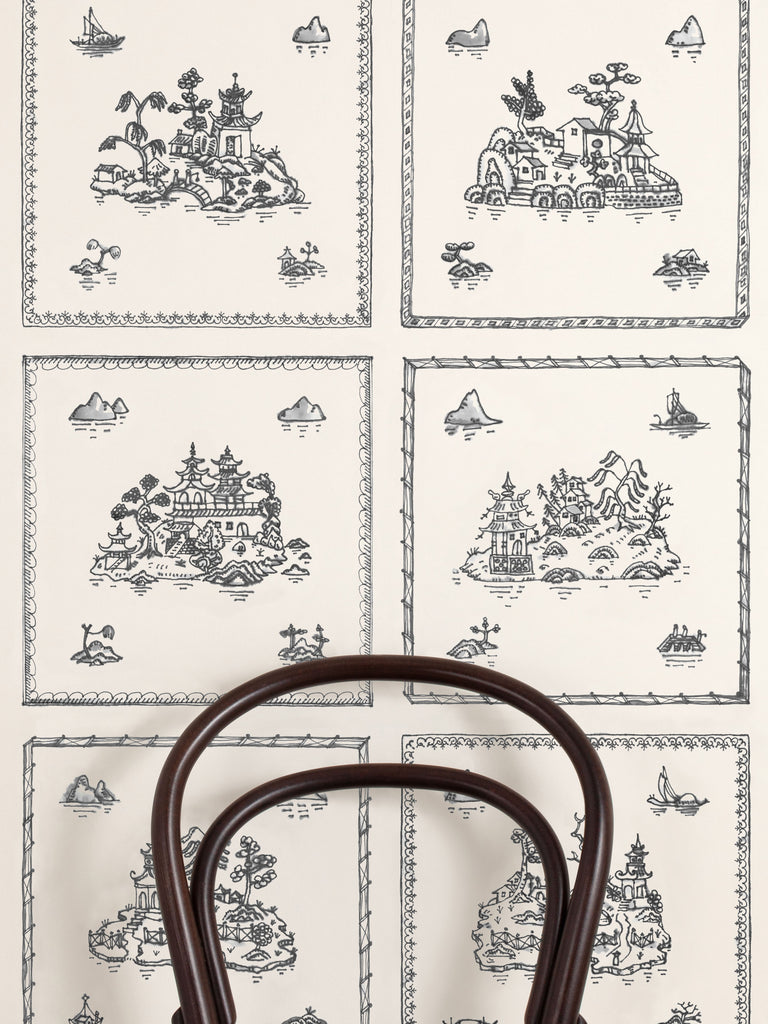 Willow Large, Charcoal Wallcovering | FallingStar Studio