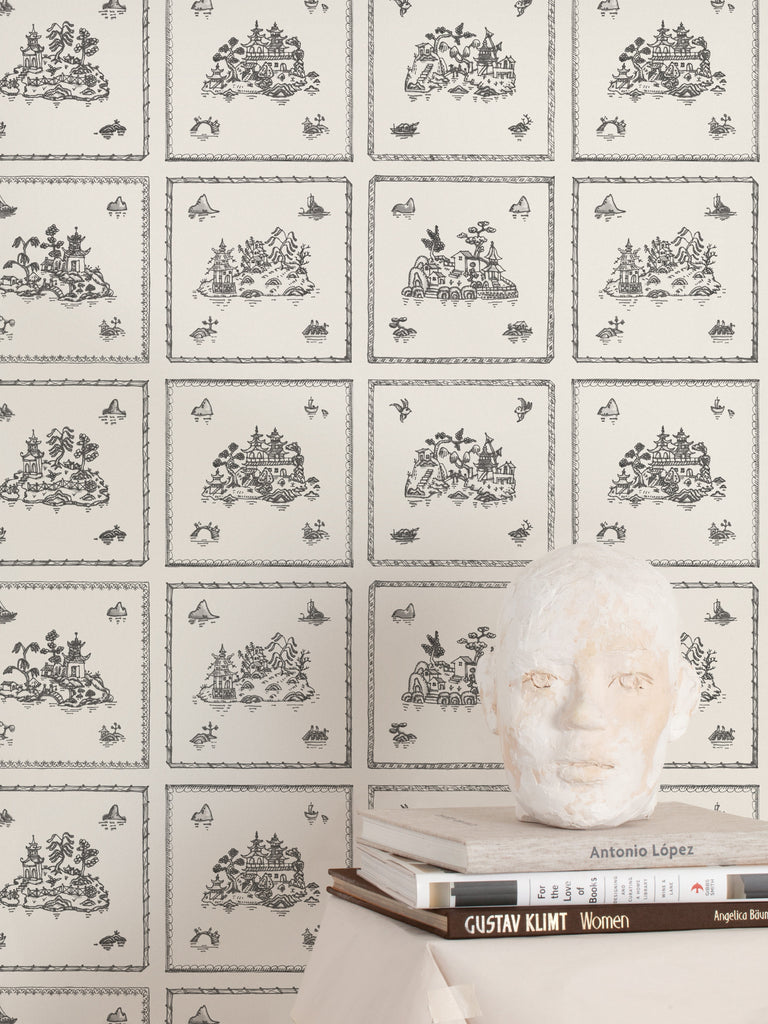 Willow Small, Charcoal Wallcovering | FallingStar Studio