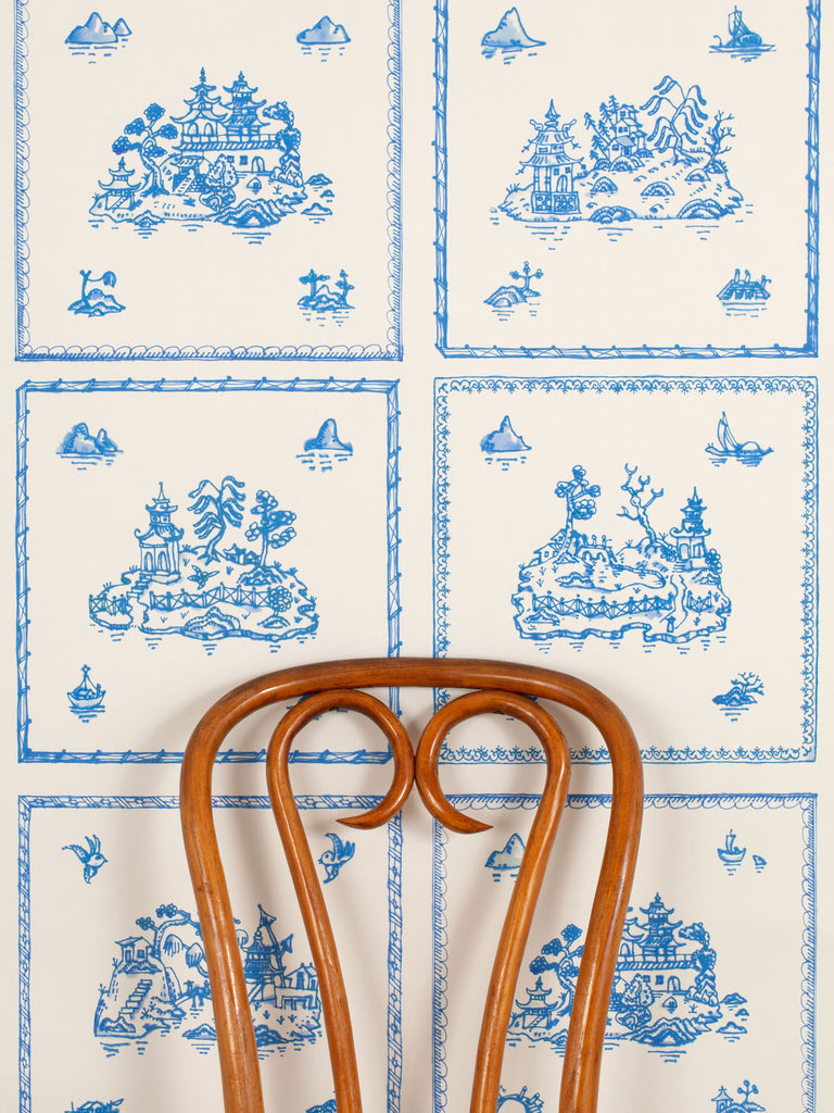 Willow Large, Cobalt Wallcovering | FallingStar Studio