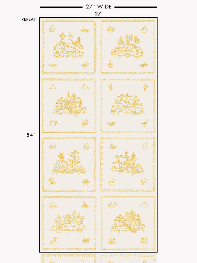 Willow Large, Ochre Wallcovering | FallingStar Studio