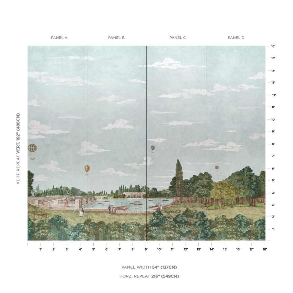 Promenade 4 Panel Set SKY | Schumacher - Image 4