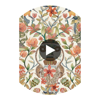 Protea Garden Silk Olvgrn&Tngrn/Wht | Cole & Son Circular Swatch | DW