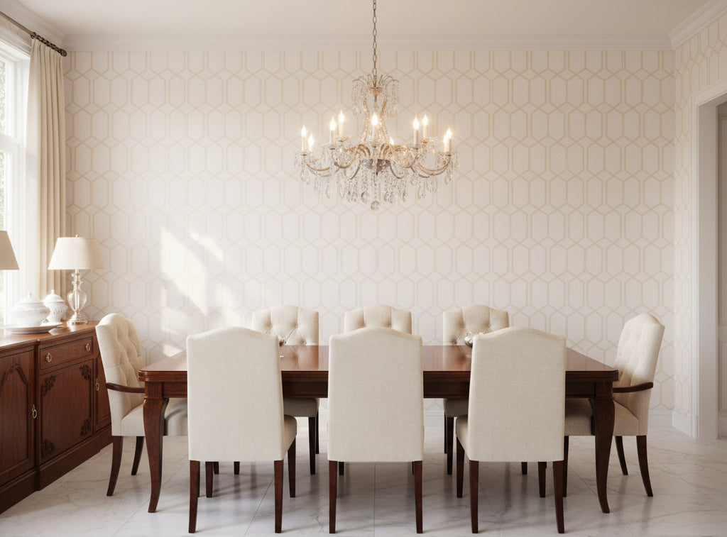 Provacetero Posa Wallcovering - dining room room setting