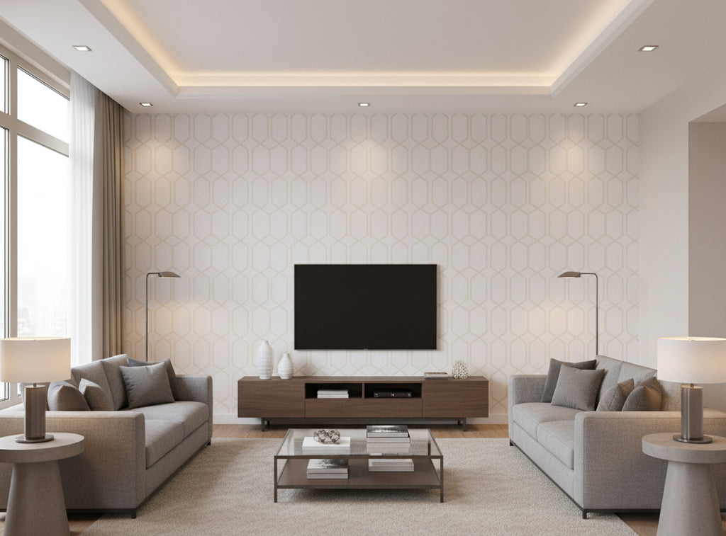 Provacetero Posa Wallcovering - living room room setting