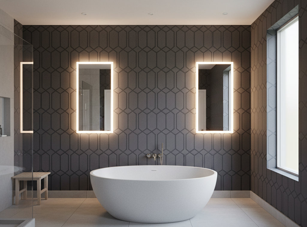 Provacetero Posa Wallcovering - bathroom room setting