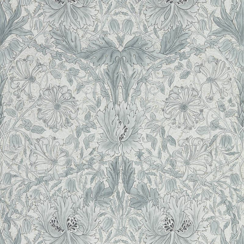 Pure Honeysuckle & Tulip Wallpaper Grey Cloud | William Morris