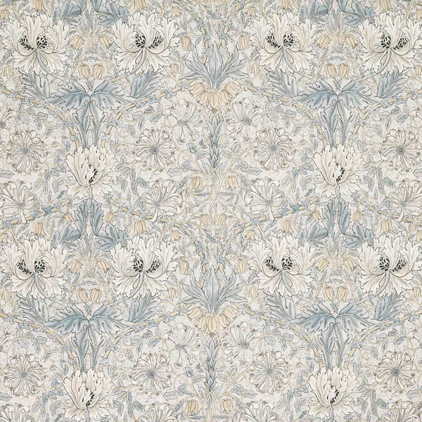 Pure Honeysuckle & Tulip Sheer Wide Width Soft Blue/Linen | Morris & Co.