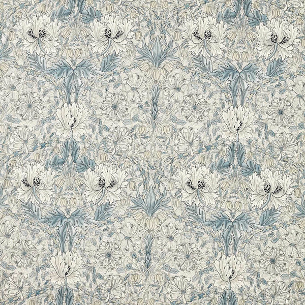 Pure Honeysuckle & Tulip Wide Width Mineral Blue/Cream | Morris & Co.