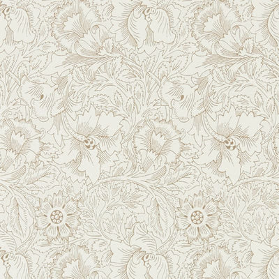 Pure Poppy Gold Cream Wallcovering | William Morris