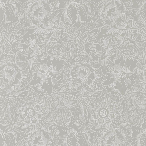 Pure Poppy Wallpaper Chalk Dove | William Morris