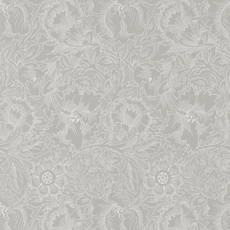 Pure Poppy Wallpaper Chalk Dove | William Morris