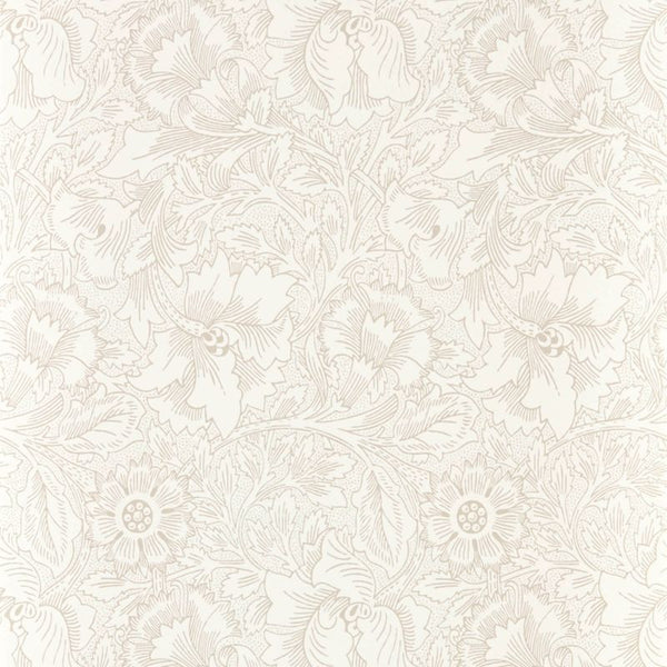 Pure Poppy Wallpaper Stone Ecru | William Morris