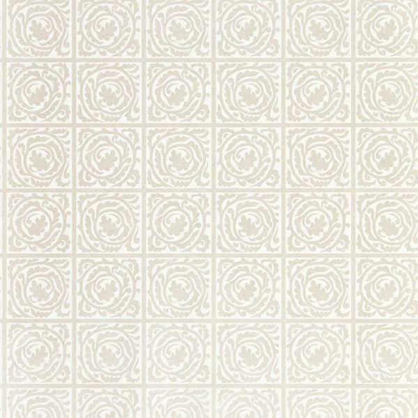 Pure Scroll Clover White Wallcovering | William Morris