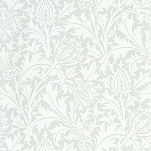 Pure Thistle Blue Grey Wallcovering | William Morris