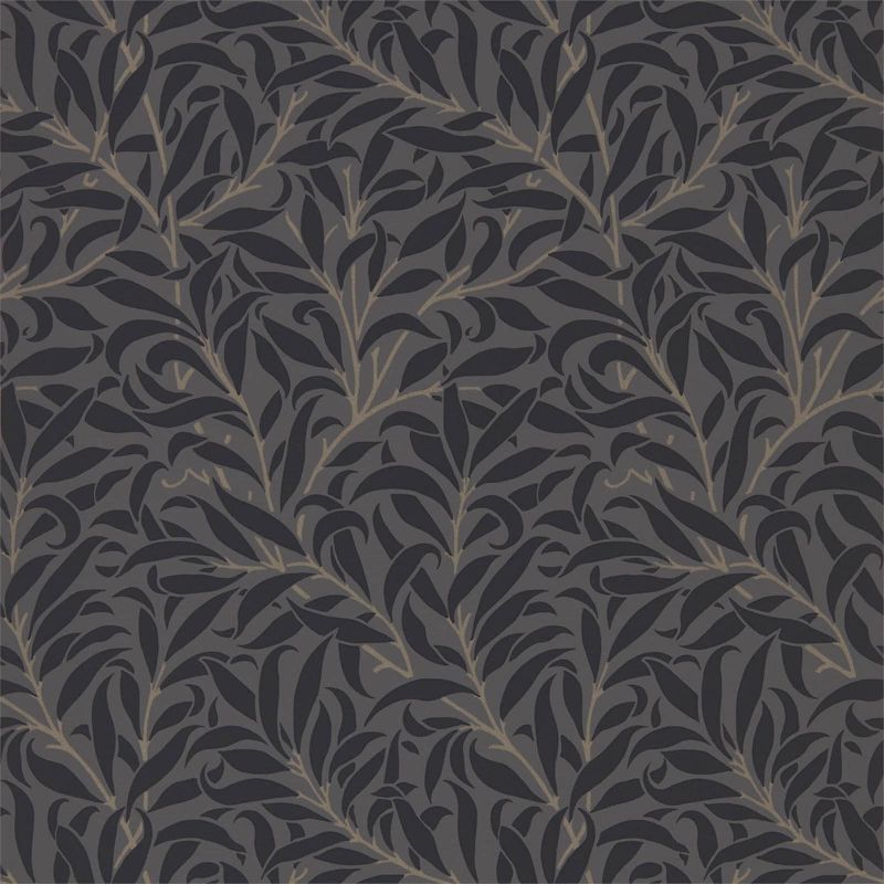 Pure Willow Boughs Wallpaper Black Charcoal | William Morris