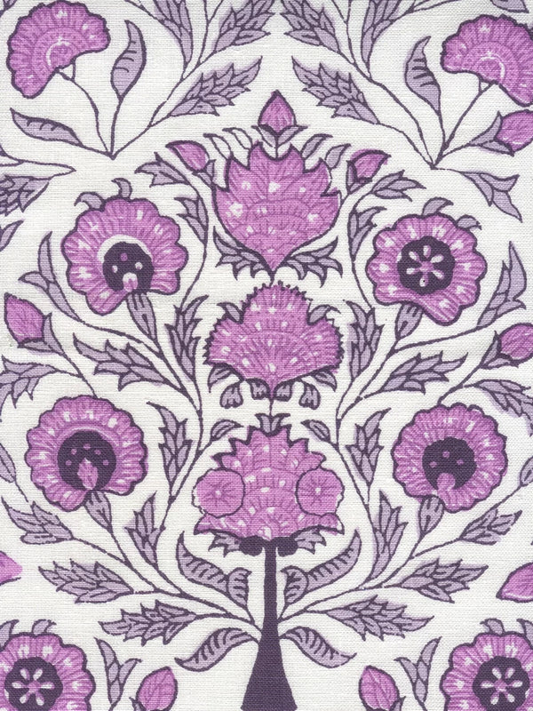 Purple Lavender on Ivory Wallcoverings | Home Couture