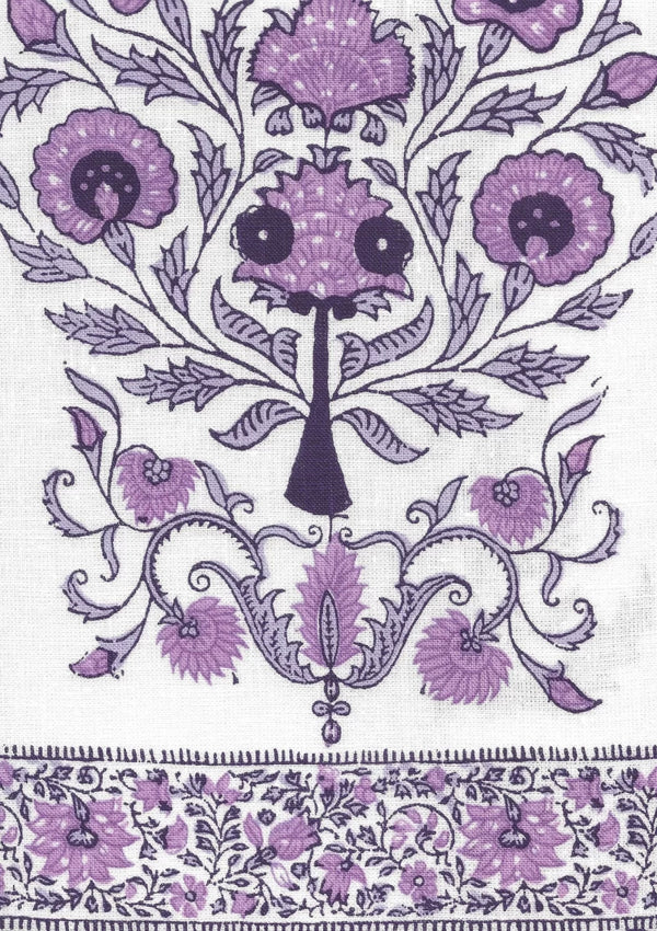 Purple Lavender on Ivory Wallcoverings | Home Couture