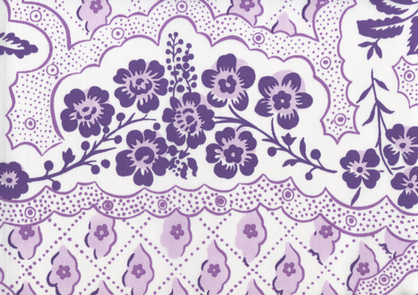 Leopardo II, Purple Lilac on Cotton Sateen Wallcoverings | Quadrille